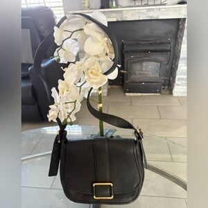 Michael Kors Black Crossbody Bag with Gold Buckle